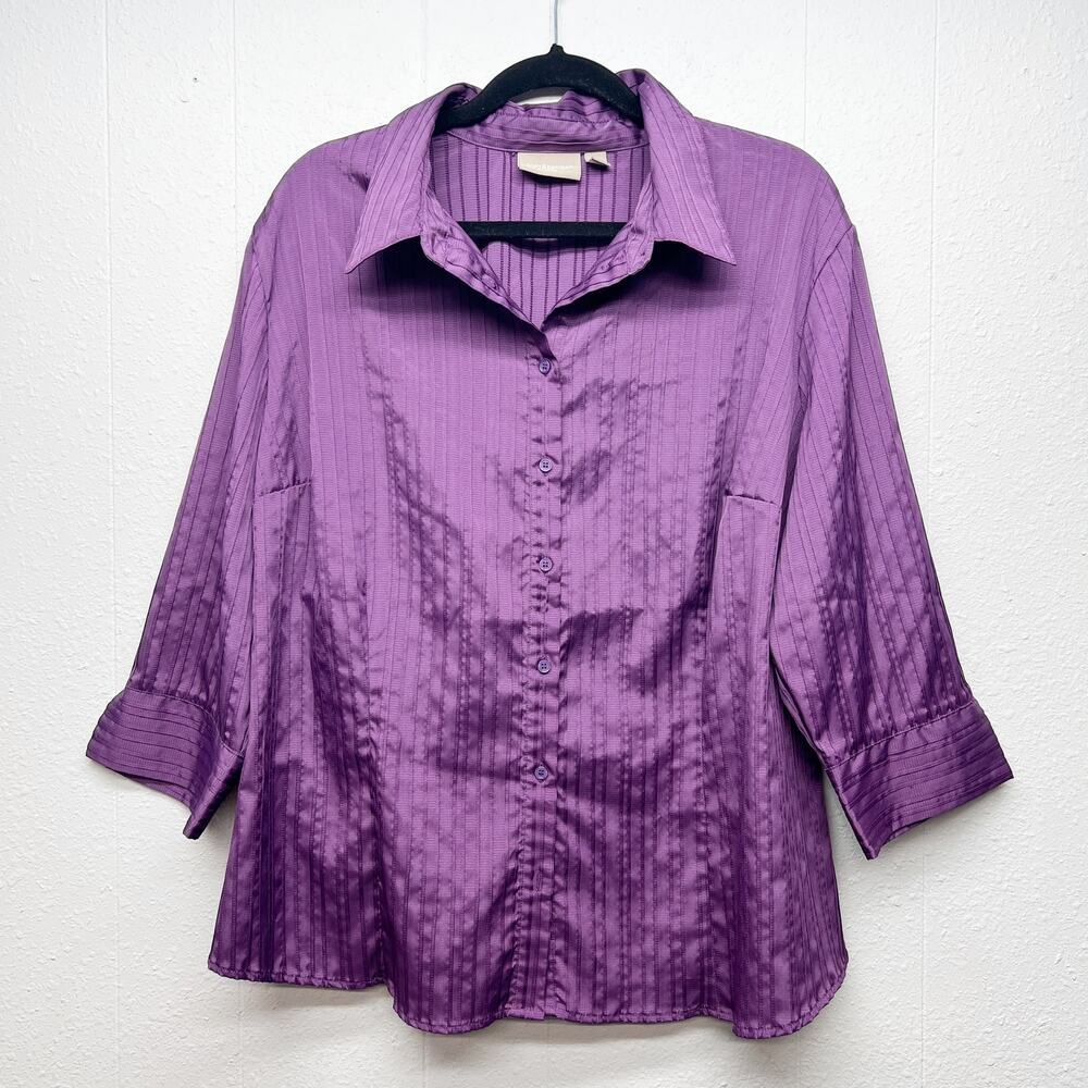 Croft & Barrow Woman Stretch Purple Top 2X Career Workwear Corpcore Office Chic